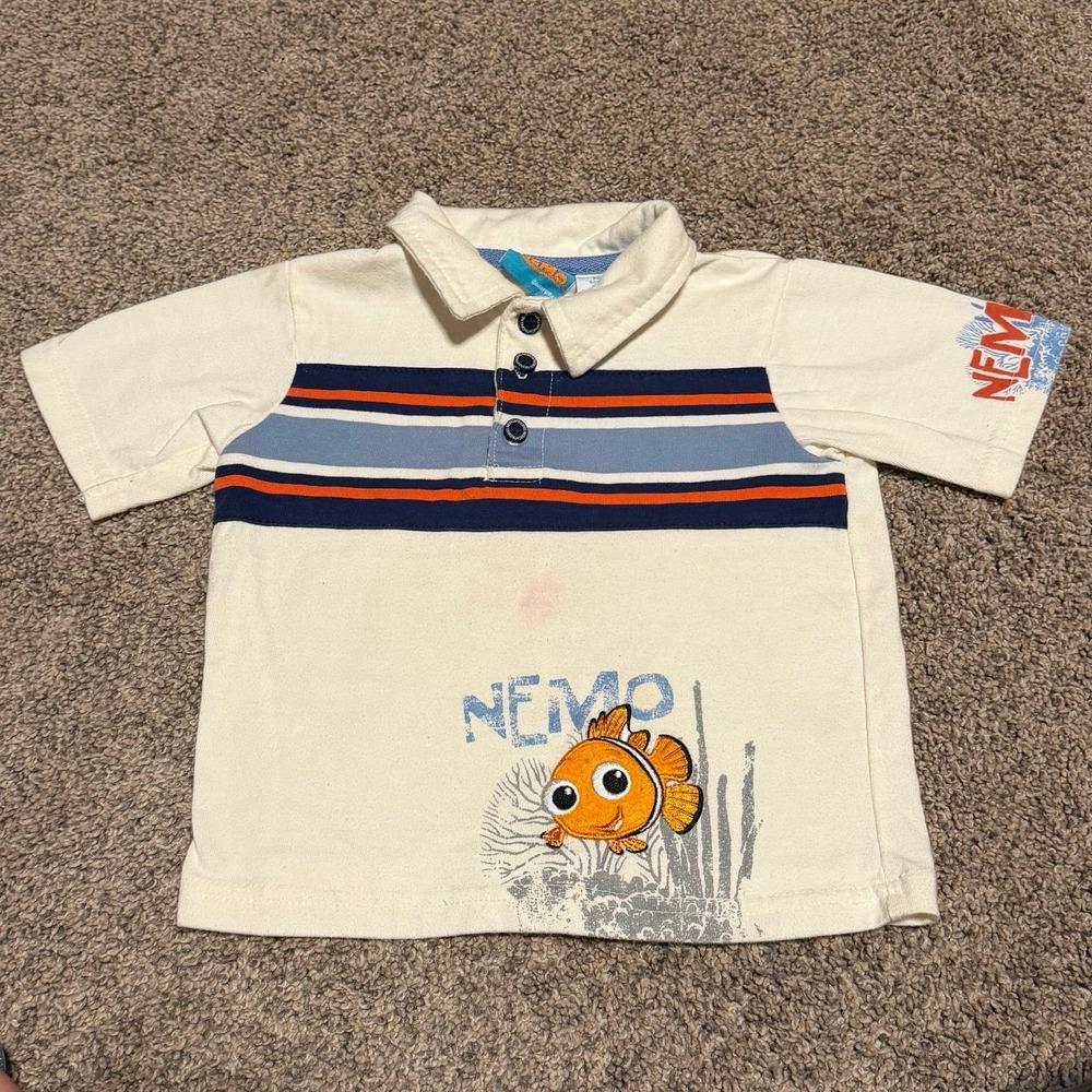 Disney Pixar Finding Nemo Polo Shirt Infant 24 Months Nemo Fish Toddler‎ VTG